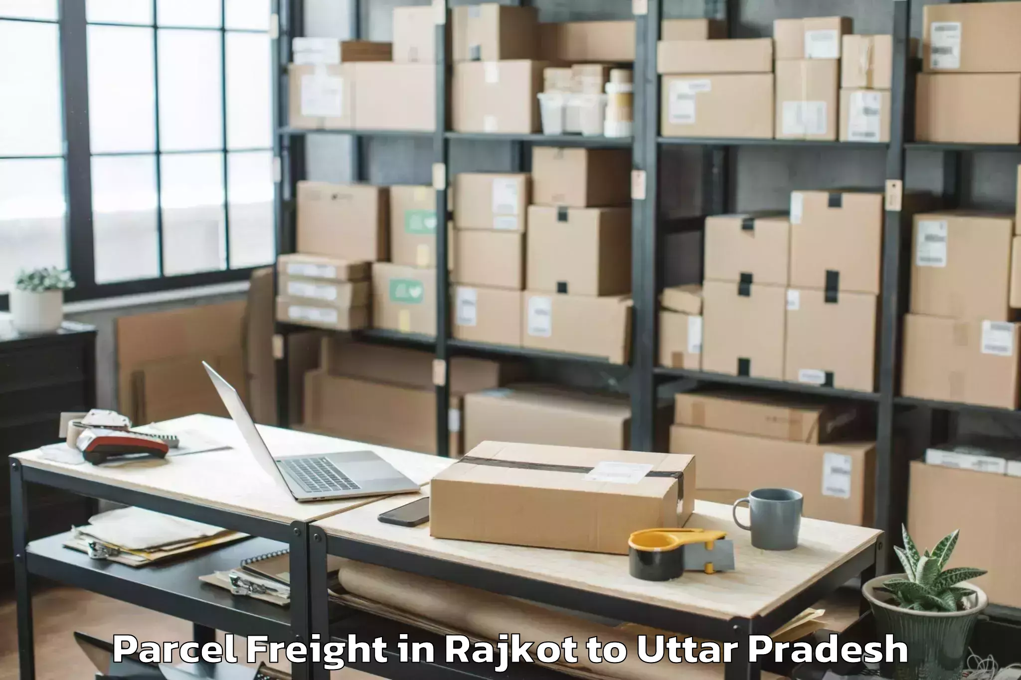 Top Rajkot to Babatpur Parcel Freight Available